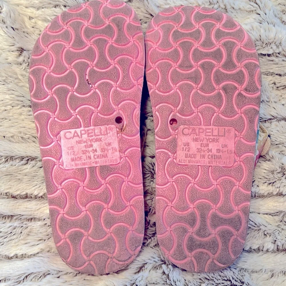Capelli Pink Slide Sandals Girls Size 1-2